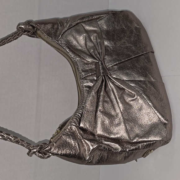 Elliot Lucca Metallic Leather Hobo Shoulder Purse - Picture 2 of 16